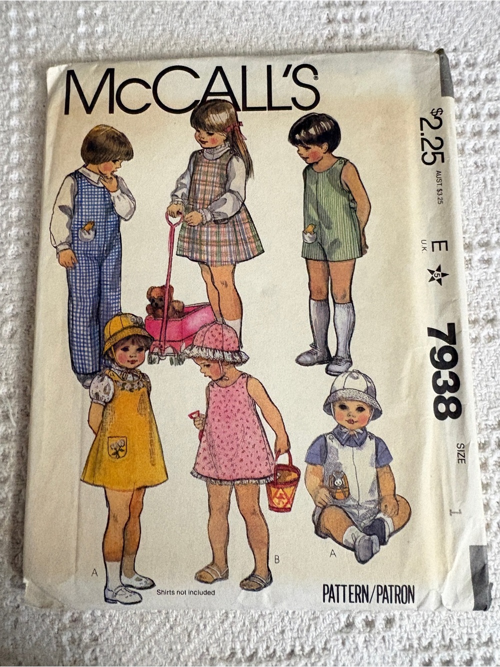 Vintage McCall’s Pattern for Toddler’s Jumper, Jumpsuit, Hat, and Toy